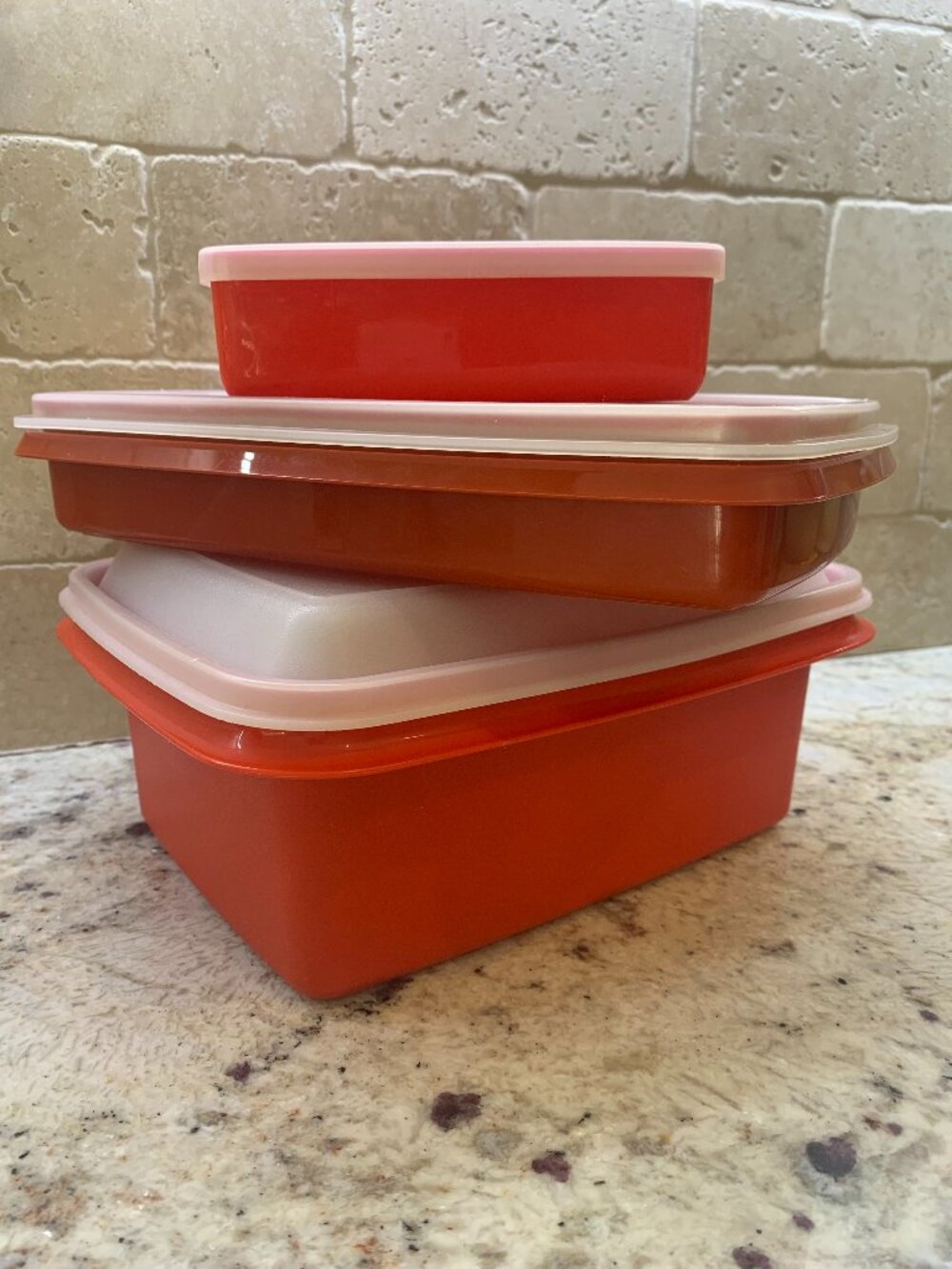 Tupperware Set of 3 containers Paprika
